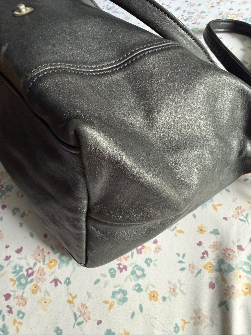 Longchamp Black Leather Top-Handle & Crossbody Satchel - Picture 6 of 10